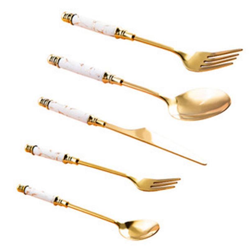 Dinnerware Sets Stainless Steel Cutlery Set Creative Marble Tableware Coffee Spoon Jade Fruit Fork
Dinnerware Sets Stainless Steel Cutlery Set Creative Marble Tableware Coffee Spoon Jade Fruit Fork