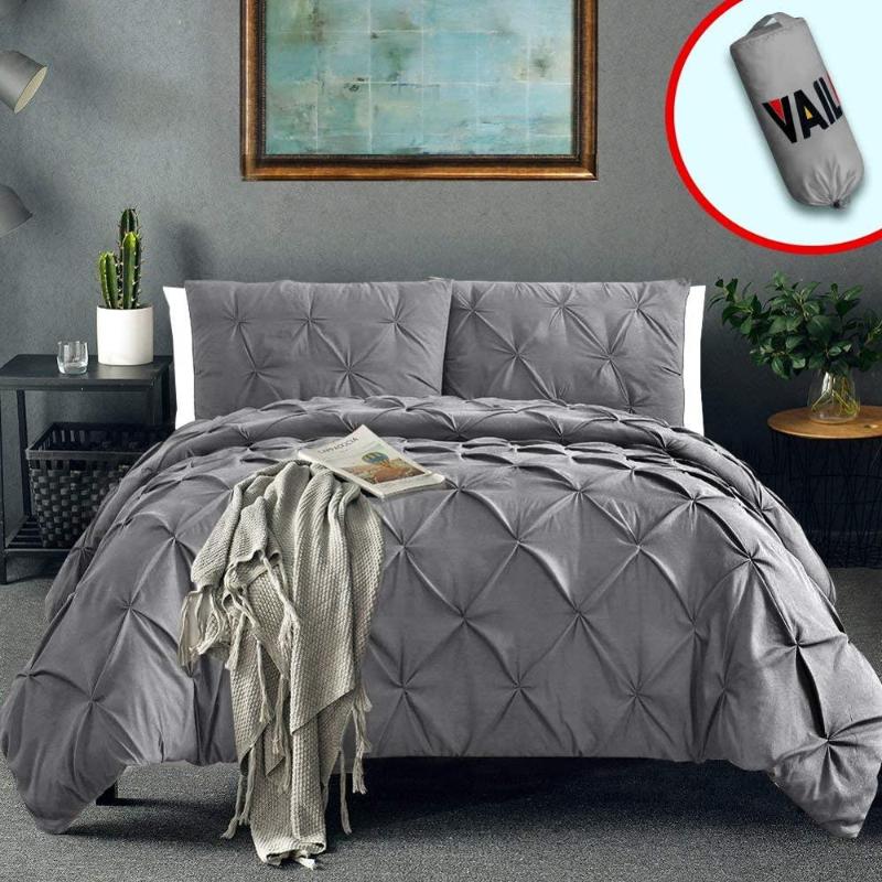 Pinch Pleat Color Bedding Set Bedcloths Pillowcases Gray Bed Linens Set Adults Soft Bed Duvet Cover US Queen King, White
Pinch Pleat Color Bedding Set Bedcloths Pillowcases Gray Bed Linens Set Adults Soft Bed Duvet Cover US Queen King, White