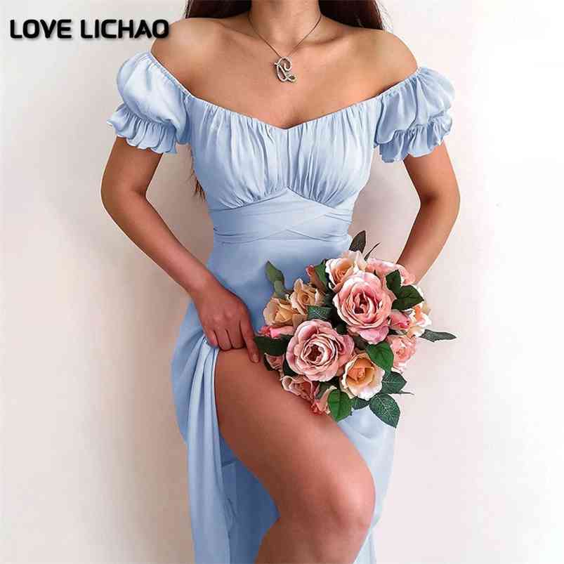 Summer Dress Blue Chiffon Elegant Fashion Butterfly Sleeve Maxi White Slash Neck Ladies es 210623
Summer Dress Blue Chiffon Elegant Fashion Butterfly Sleeve Maxi White Slash Neck Ladies es 210623