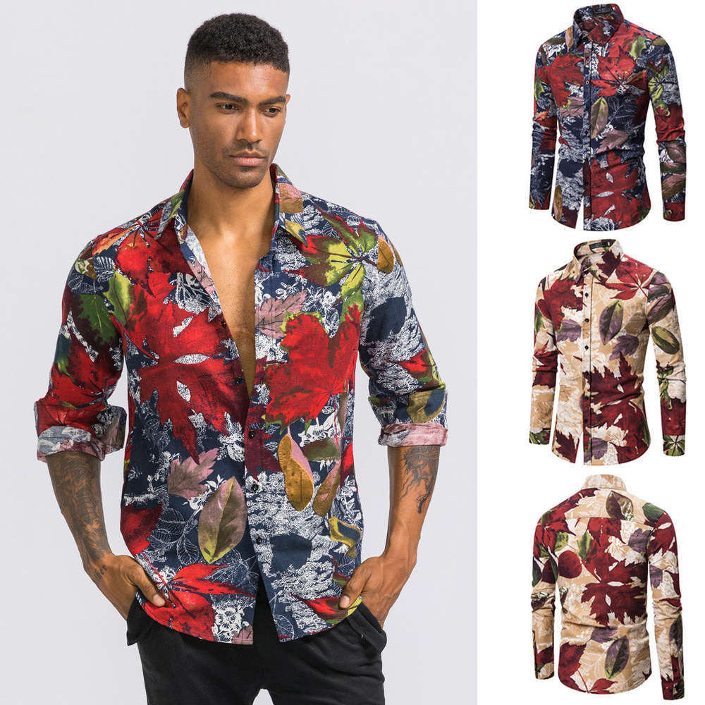 2021 spring and autumn new floral irregular color matching casual cotton linen long sleeve shirt for men, White;black
2021 spring and autumn new floral irregular color matching casual cotton linen long sleeve shirt for men, White;black