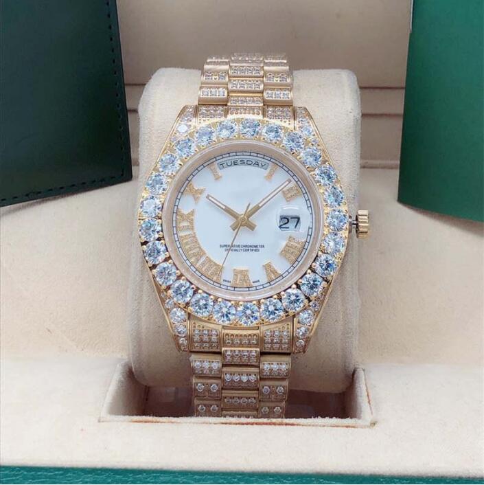 Hot seller New Men's Watches calendar full diamond 43mm automatic watch Stainless steel clasp sapphire men's watch, Slivery;brown
Hot seller New Men's Watches calendar full diamond 43mm automatic watch Stainless steel clasp sapphire men's watch, Slivery;brown