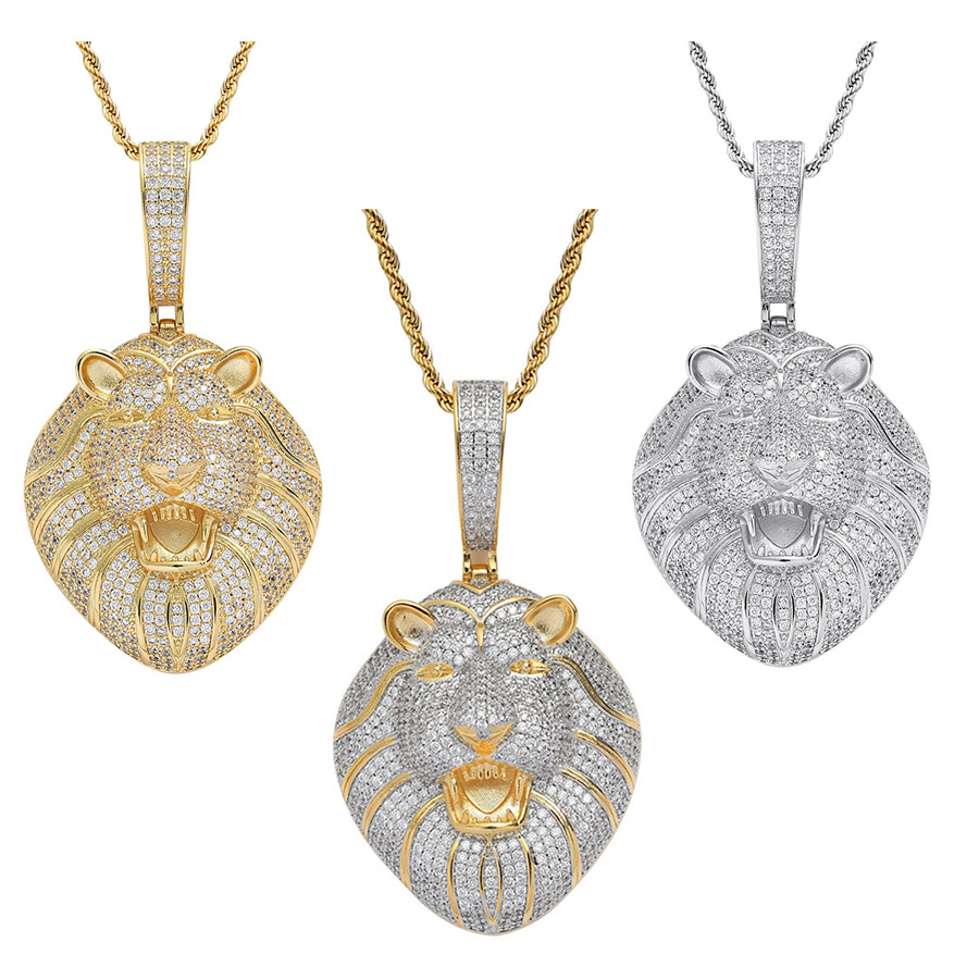 18k gold Lion Necklace jewelry set Bling Diamond Cubic zircon animal head pendant hip hop necklaces with stainless steel chain for women men will and sandy dropship
18k gold Lion Necklace jewelry set Bling Diamond Cubic zircon animal head pendant hip hop necklaces with stainless steel chain for women men will and sandy dropship