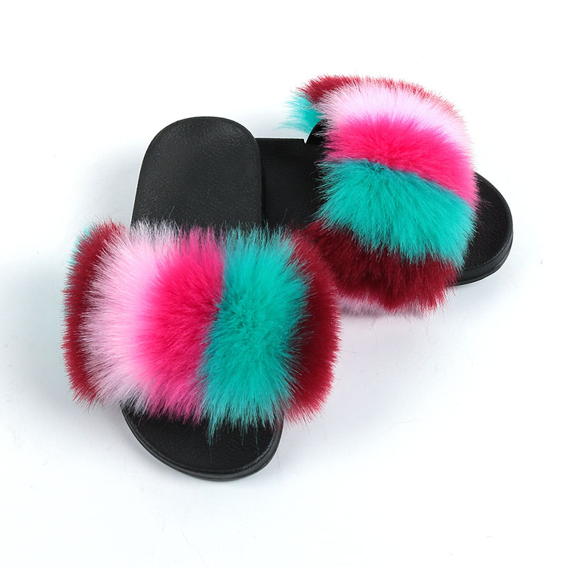 Kid Faux Fur Home Slippers Mixed Color Plush Slides Indoor Fuzzy Shoes 2021, Black;grey
Kid Faux Fur Home Slippers Mixed Color Plush Slides Indoor Fuzzy Shoes 2021, Black;grey