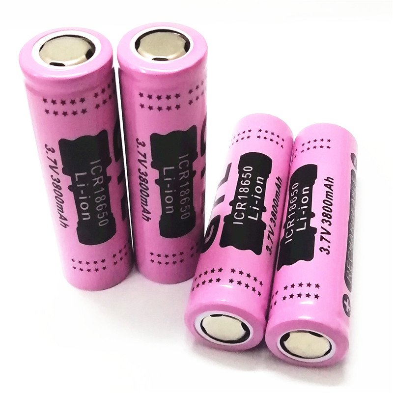 High quality GTL 18650 3800mAh 3.7v flat / pointed lithium battery, can be used in bright flashlight and so on.