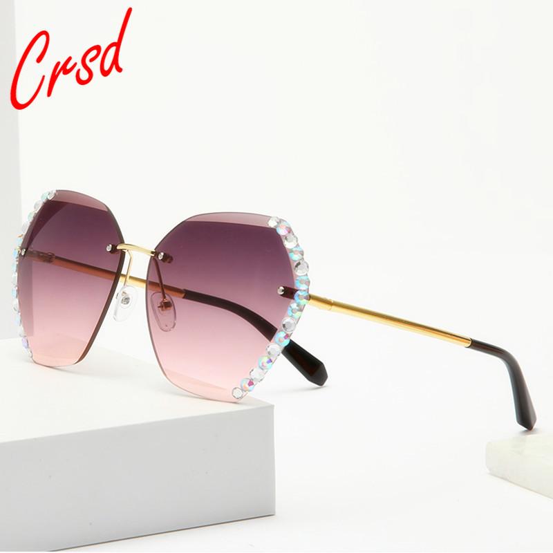 Sunglasses CRSD 2021 Luxury Crystal Diamond Rimless Women Oversize Clear Gradient Sun Glasses Fashion Shades For Female
Sunglasses CRSD 2021 Luxury Crystal Diamond Rimless Women Oversize Clear Gradient Sun Glasses Fashion Shades For Female