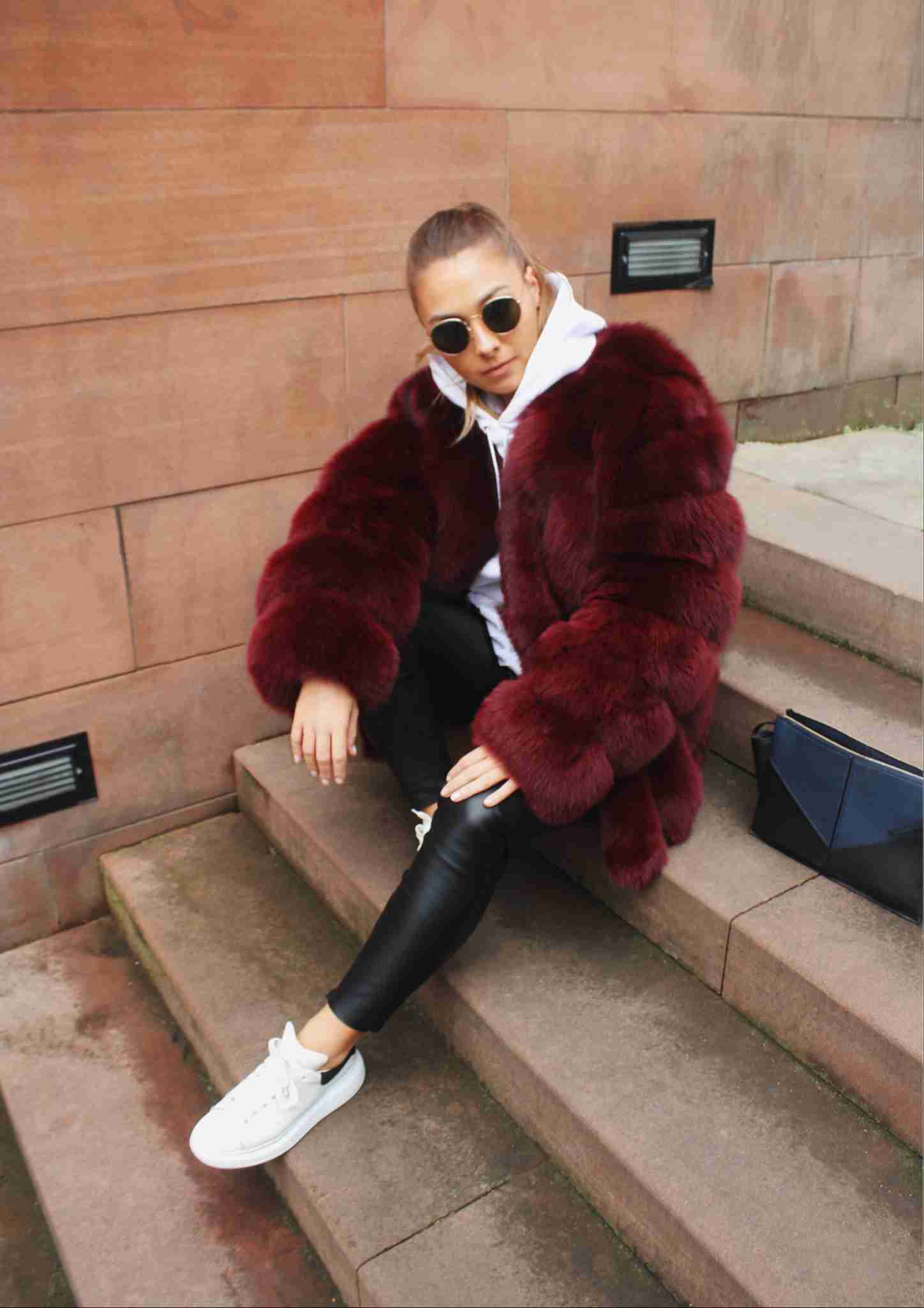 Large size ladies winter fur jacket long sleeve winter jacket ladies real fur coat leather jacket 211019