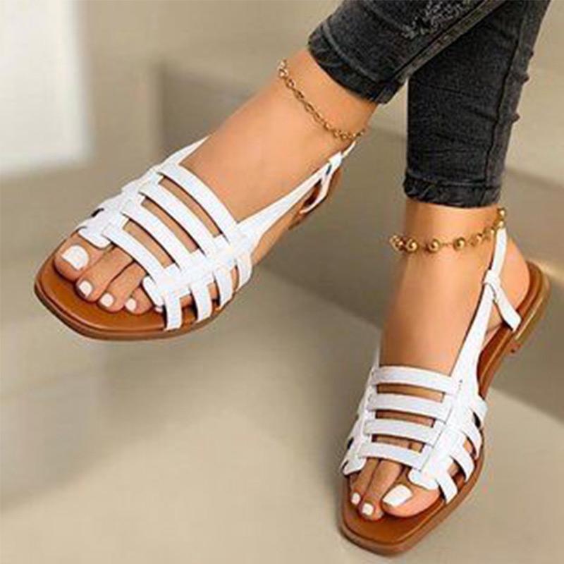 2021 Women Sandals Woman Gladiator Open Toe Casual Beach Shoes Female Hollow Out Flats Women's Outdoor Summer Footwear Plus Size