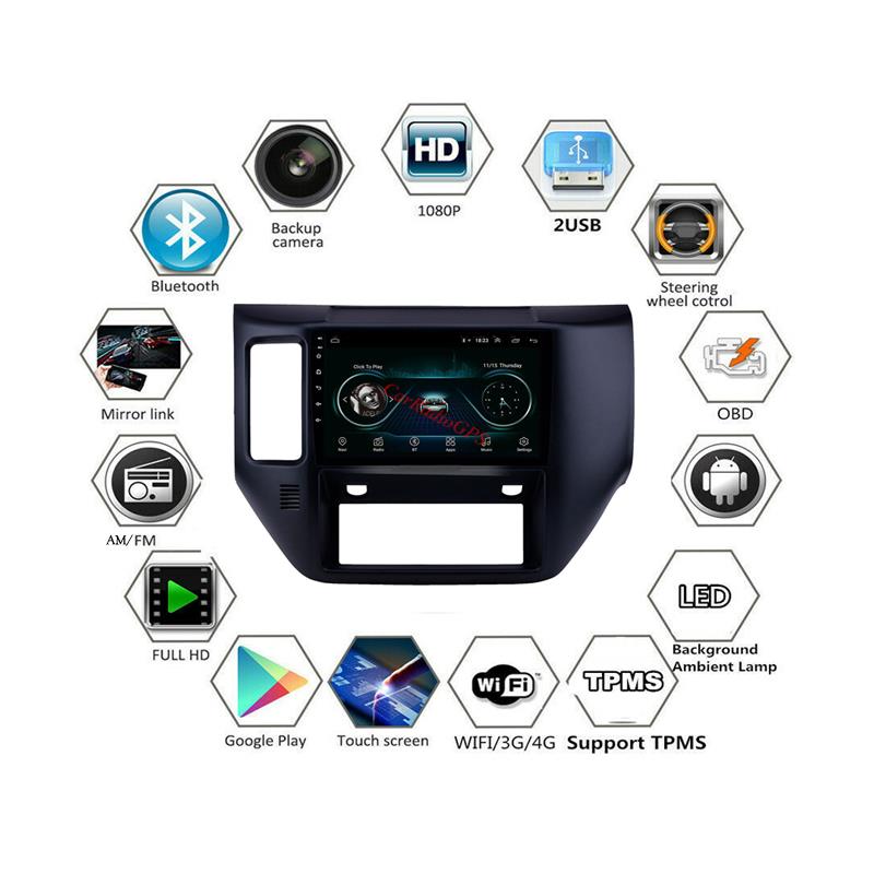 Android Car Dvd Player Touch Screen Multimedia 9 Inch Gps Navigation for Nissan Patrol 2011-2015 support Digital TV Carplay Reverse Camera