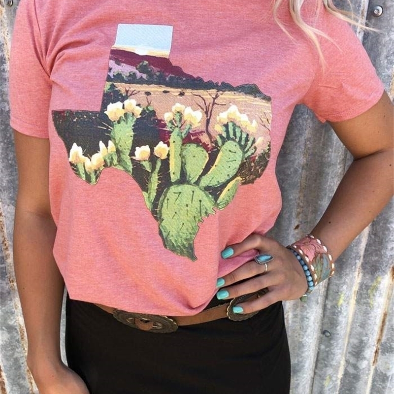 Fashion Women Pink T-Shirt Floral Cactus Texas Print T-Shirt Summer Short Sleeve Soft O-Neck T-Shirt Casual Floral Tops Tee Y200110, White
Fashion Women Pink T-Shirt Floral Cactus Texas Print T-Shirt Summer Short Sleeve Soft O-Neck T-Shirt Casual Floral Tops Tee Y200110, White