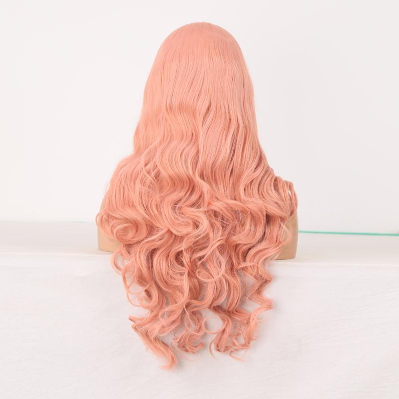 Synthetic Wigs Body Wave Lace For Women Heat Resistant Fiber Front Wig Long Pink Hair High Temperature Cosplay
