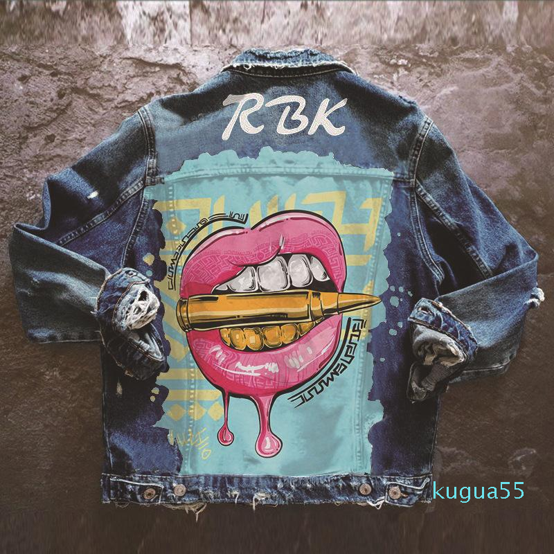 Women's Jackets Autumn Style Personalized Printing Denim Jacket Coat Wholesale Foreign Trade