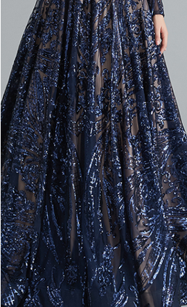 2022 Dubai Long Sleeves Evening Dresses Burgundy High Collar Muslim Women Formal Gowns Party Wear Royal Blue Sequins Glitter Prom Dress Islamic Caftan