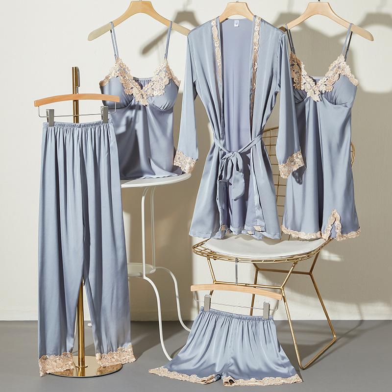 Women's Sleepwear Autumn Silk Satin Sexy Lace Nightgown Female Soft Comfortable Night Robe Pajama Set Elegant Lounge Dress Bathrobe, Ivory
Women's Sleepwear Autumn Silk Satin Sexy Lace Nightgown Female Soft Comfortable Night Robe Pajama Set Elegant Lounge Dress Bathrobe, Ivory