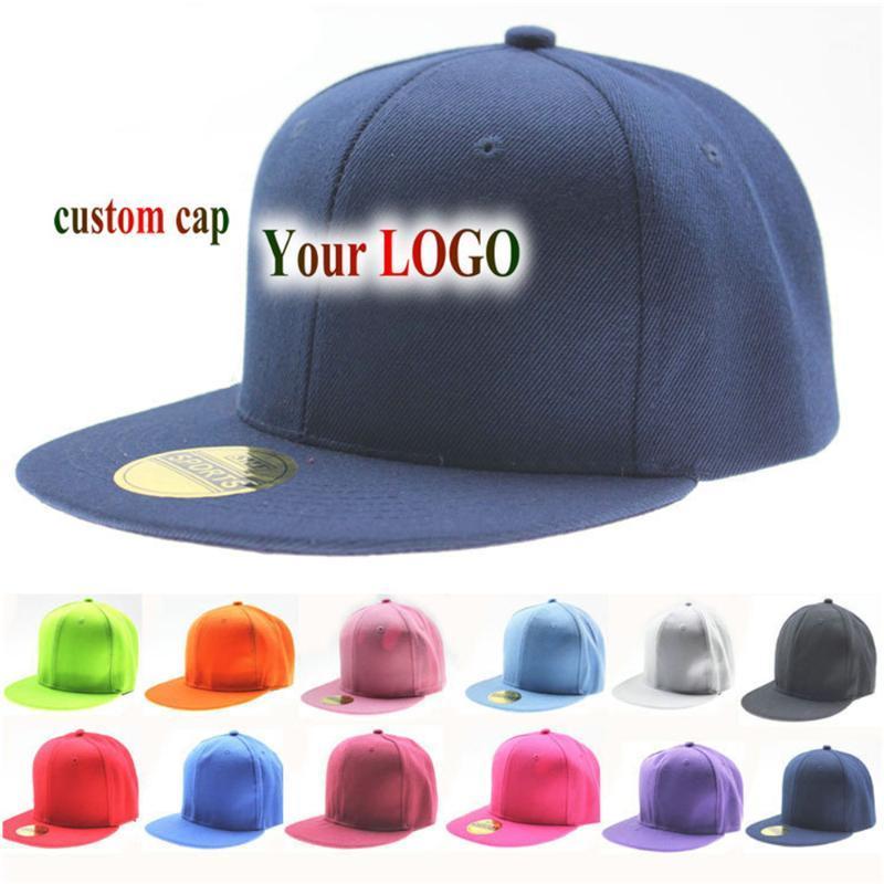 50ps Customized Logo Hip Cap 100% Cotton Men Women Baseball Blank Mesh Adjustable Hat Adult Children Kids Snapback Ball Caps