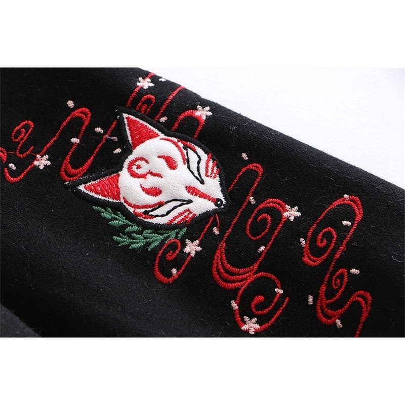 Neploe Women Hoodies Fleece Thick Cute Fox Embroidery Winter Autumn Women Pullovers Jumpers Japanese New Hooded Coat 56439 201127