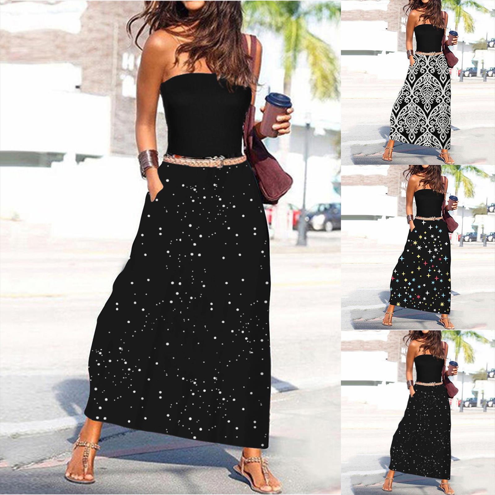 Sexy Bandeau Maxi Womens Dresses Off Shoulder Long Holiday Wrapped Chest Vestido Robe Femme, Black;gray
Sexy Bandeau Maxi Womens Dresses Off Shoulder Long Holiday Wrapped Chest Vestido Robe Femme, Black;gray