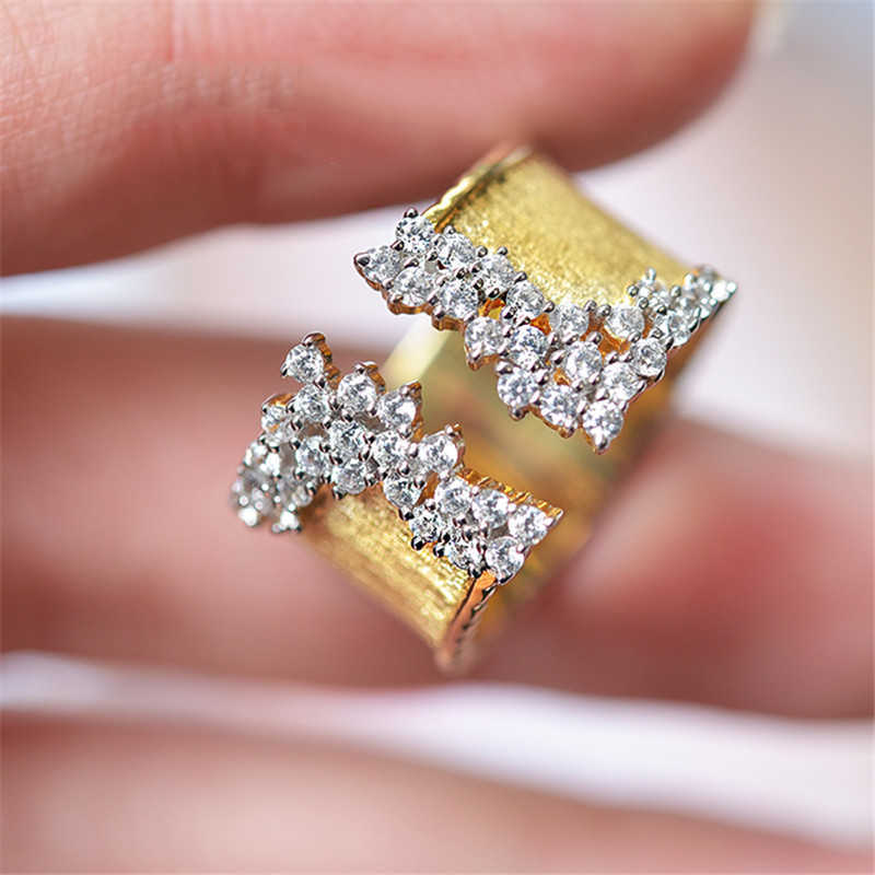 Vintage Female White Zircon Stone Ring Classic Gold Color Big Engagement Charm Crystal Round Wedding s for Women от DHgate WW