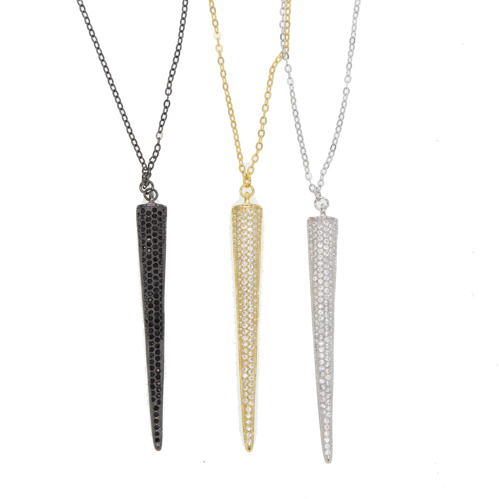 100% 925 sterling silver Factory wholesale micro pave full cubic zirconia long spike punk bling yellow white black cz necklace Q0531
100% 925 sterling silver Factory wholesale micro pave full cubic zirconia long spike punk bling yellow white black cz necklace Q0531