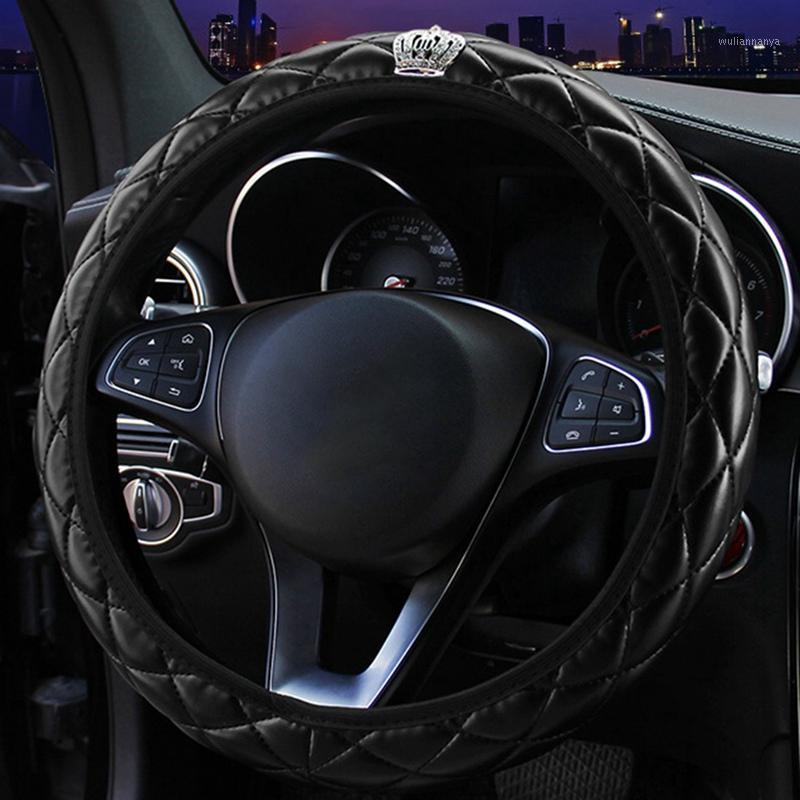 Steering Wheel Covers Universal 37-38cm Anti Slip Car Cover Diamond-studded Crown Soft PU Leather Auto Styling
Steering Wheel Covers Universal 37-38cm Anti Slip Car Cover Diamond-studded Crown Soft PU Leather Auto Styling