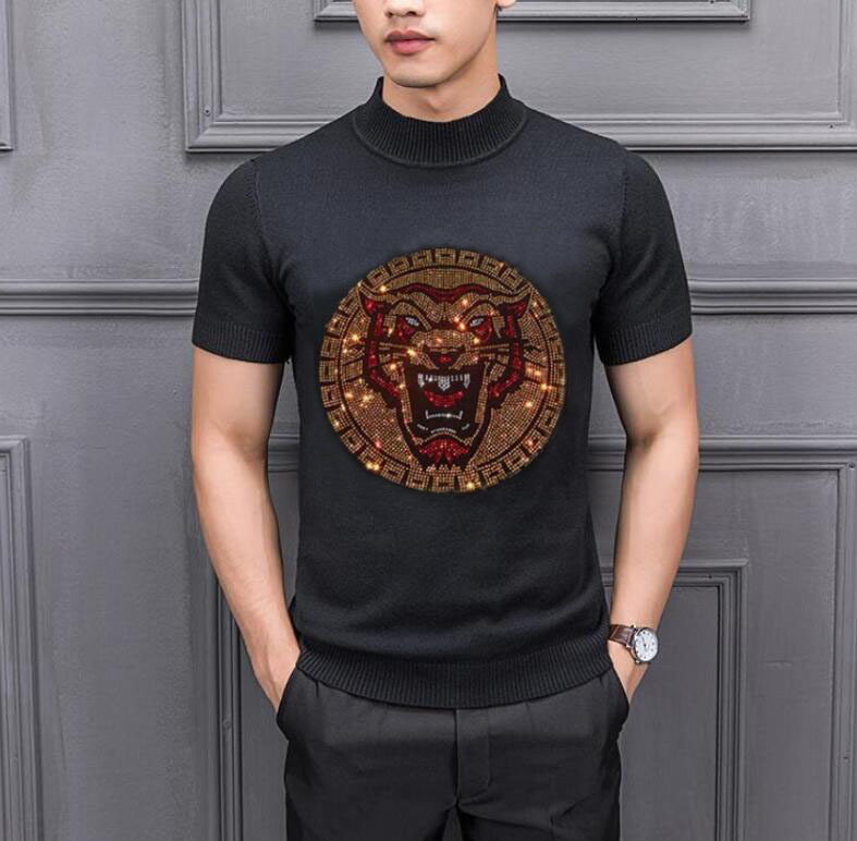 2021 New Autumn Men Slim Fit Hot Drill Male Pull Homme Outfit Color Stripe Herren Pullover Turtleneck Knitted Sweater Wtct, As shown
2021 New Autumn Men Slim Fit Hot Drill Male Pull Homme Outfit Color Stripe Herren Pullover Turtleneck Knitted Sweater Wtct, As shown