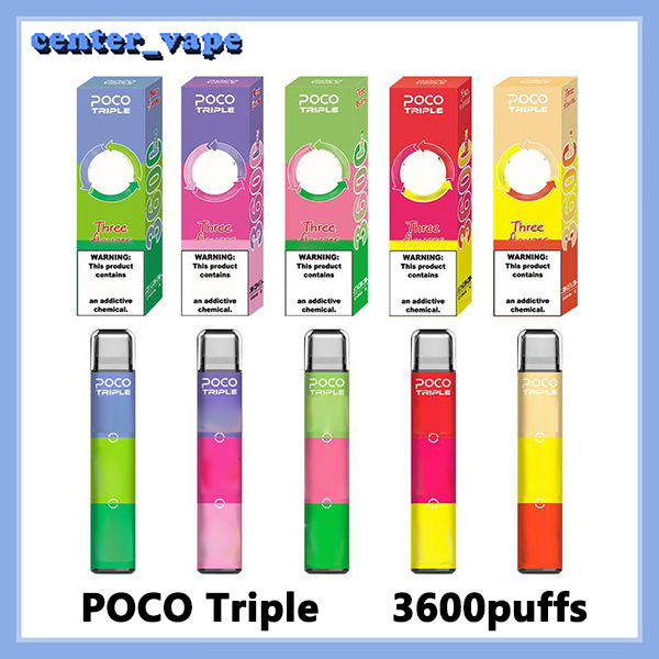 Authentic POCO Triple Disposable E cigarettes Pod Device Kit 3600 Puffs Rechargeable Airflow Adjust Bottom 3 IN 1 Prefilled Cartridge Vape Pen
Authentic POCO Triple Disposable E cigarettes Pod Device Kit 3600 Puffs Rechargeable Airflow Adjust Bottom 3 IN 1 Prefilled Cartridge Vape Pen