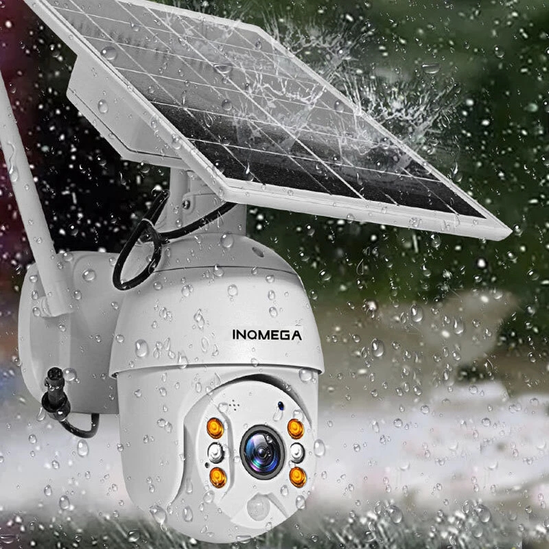 INQMEGA 1080P WiFi IP Camera Solar Power Panel PTZ Dome Outdoor Wireless Security Camera