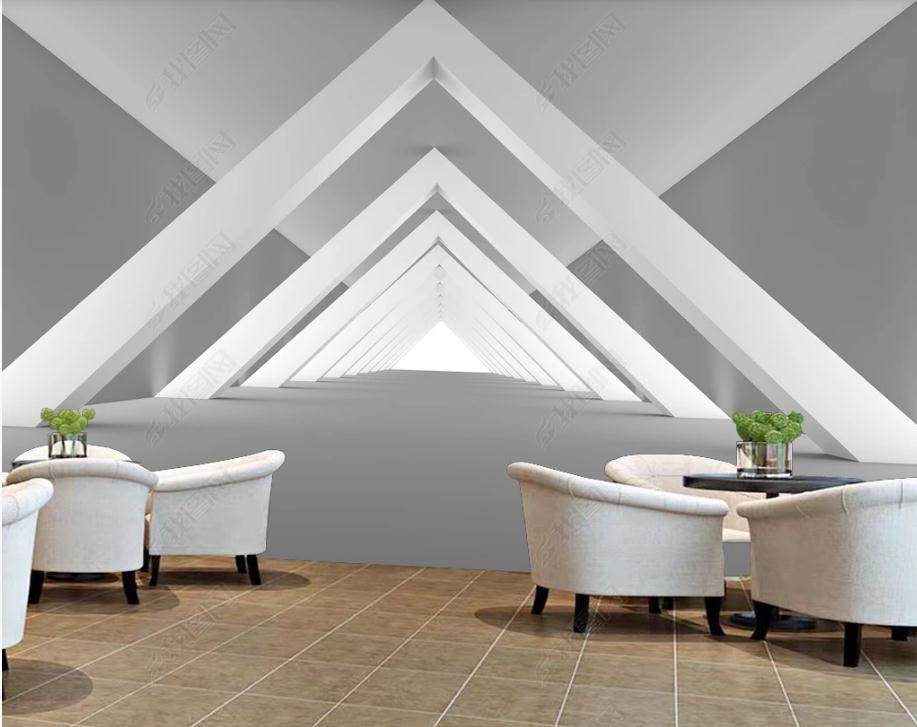3d customized wallpaper Building extension space 3d stereo background wall modern wallpaper for living room