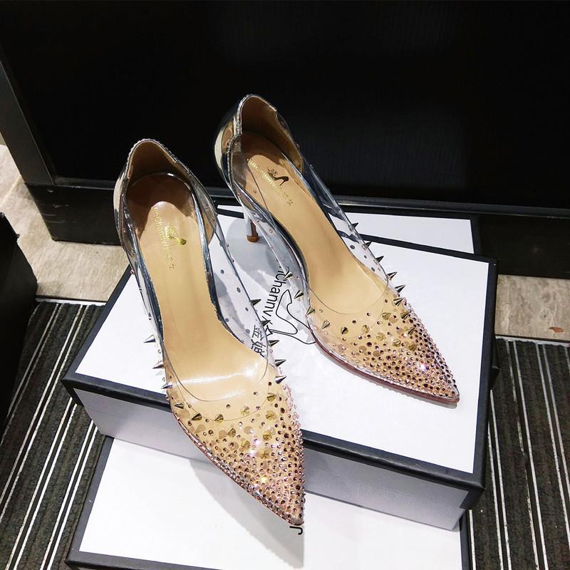 Dress Shoes 2021 Design Woman Pointed Toe Thin High Heels Spiked Zapatos De Mujer Sling Back Transparent Wedding Ladiies Pumps, As pic 10cm
Dress Shoes 2021 Design Woman Pointed Toe Thin High Heels Spiked Zapatos De Mujer Sling Back Transparent Wedding Ladiies Pumps, As pic 10cm