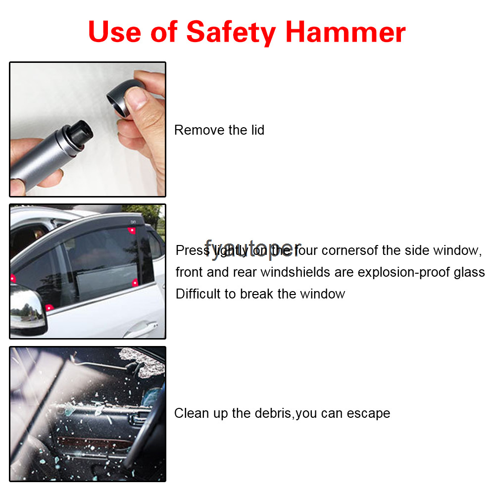 Glass Window Breaker Life-Saving Escape Car Emergency Tool Portable Seat Belt Cutter Safety Hammer Spring Type