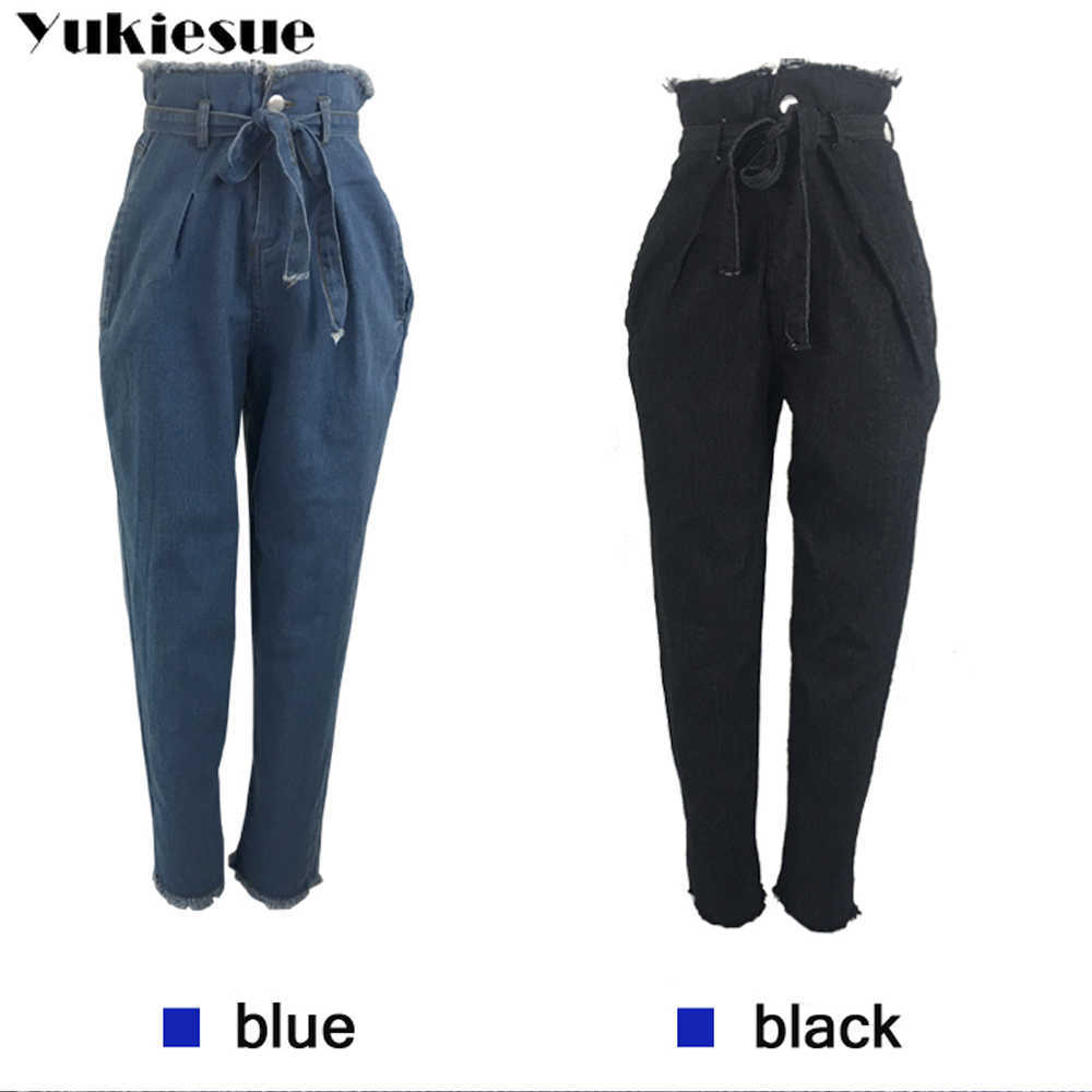 Women High Waist Jeans Sexy denim Harem Pants jeans womens Streetwear loose Black Plus size 210922