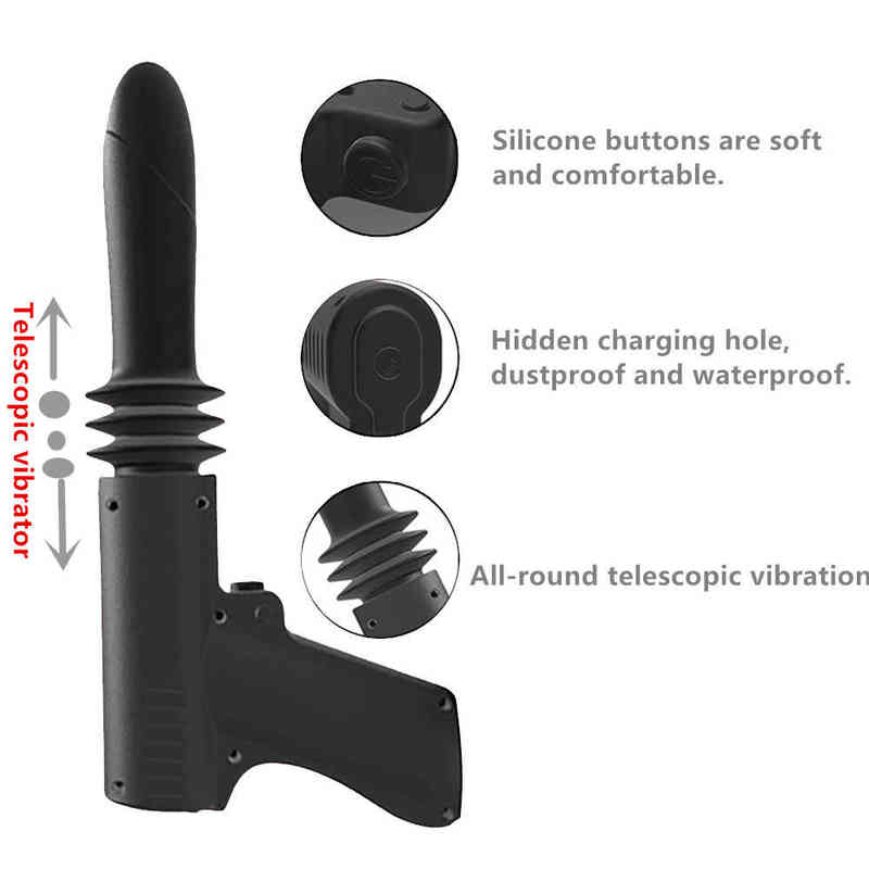 Sex Gun Dildo Massager Adult Toy Automatic Telescopic Vibrator Machine for Women Men G Spot Anal Pussy Masturbation 220115