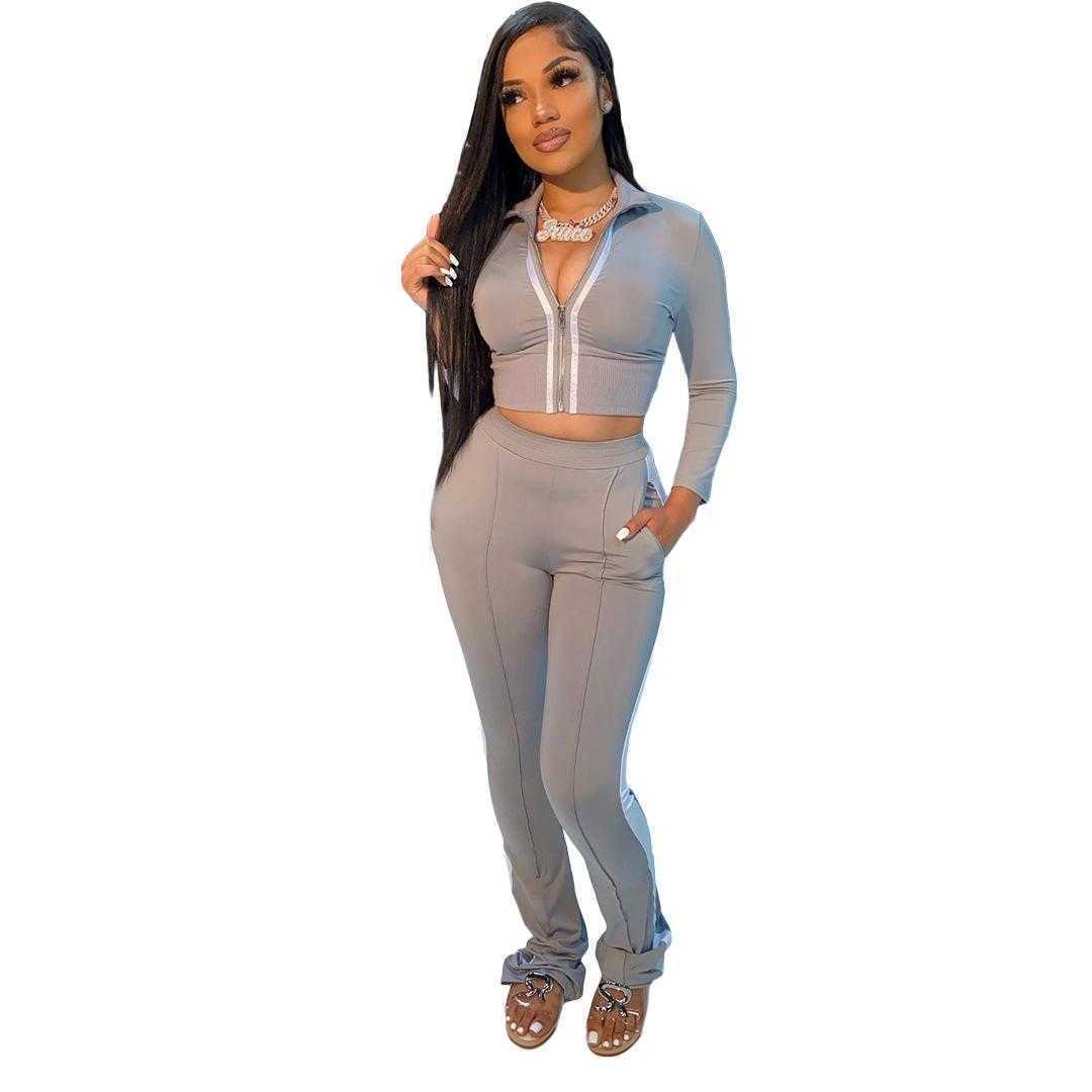 Designer 2023 pants Womens Tracksuit Two Strip Long Sleeve Sets 2 Piece Outfits Bodycon Sports Set DHL