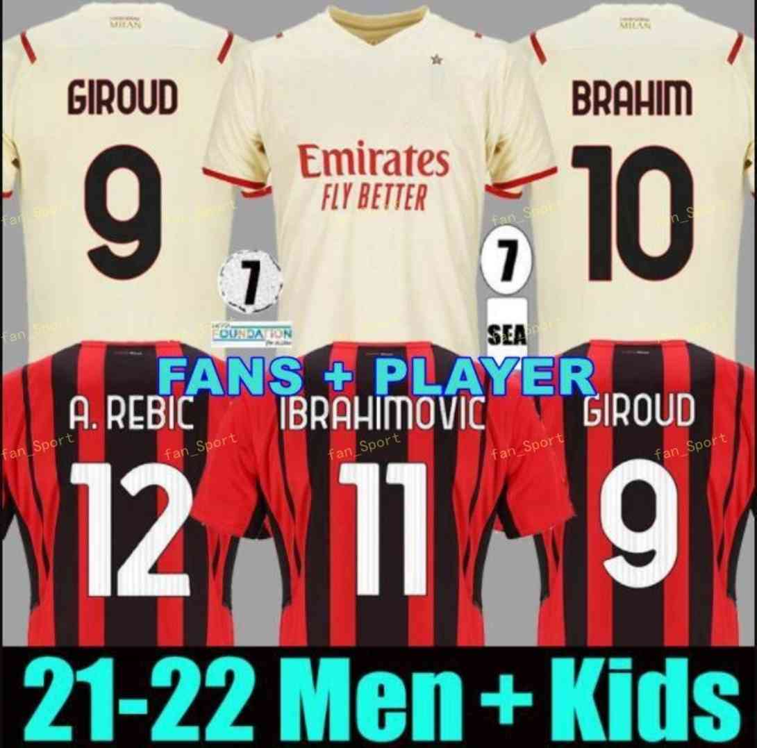 AC milan 21 22 soccer jersey IBRAHIMOVIC BRAHIM BENNACER KESSIE ROMAGNOLI CALHANOGLU 2021 2022 football shirt TONALI REBIC maillot men + kid, Black;yellow
AC milan 21 22 soccer jersey IBRAHIMOVIC BRAHIM BENNACER KESSIE ROMAGNOLI CALHANOGLU 2021 2022 football shirt TONALI REBIC maillot men + kid, Black;yellow