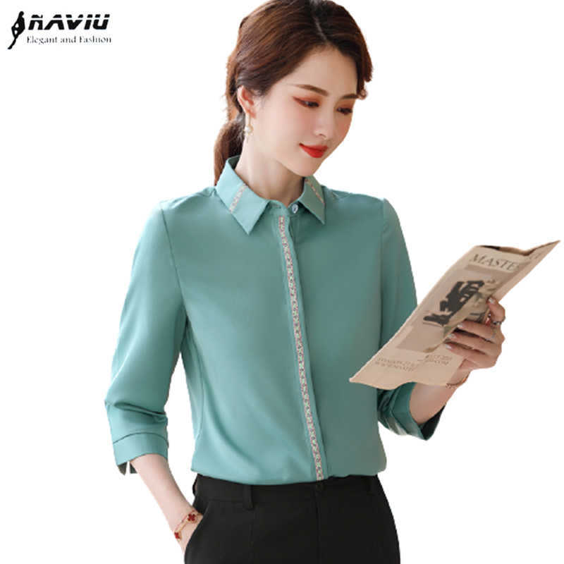 Light Green Chiffon Shirt Women Spring Summer Temperament Formal Half Sleeve Blouses Office Ladies Work Tops White 210604
Light Green Chiffon Shirt Women Spring Summer Temperament Formal Half Sleeve Blouses Office Ladies Work Tops White 210604