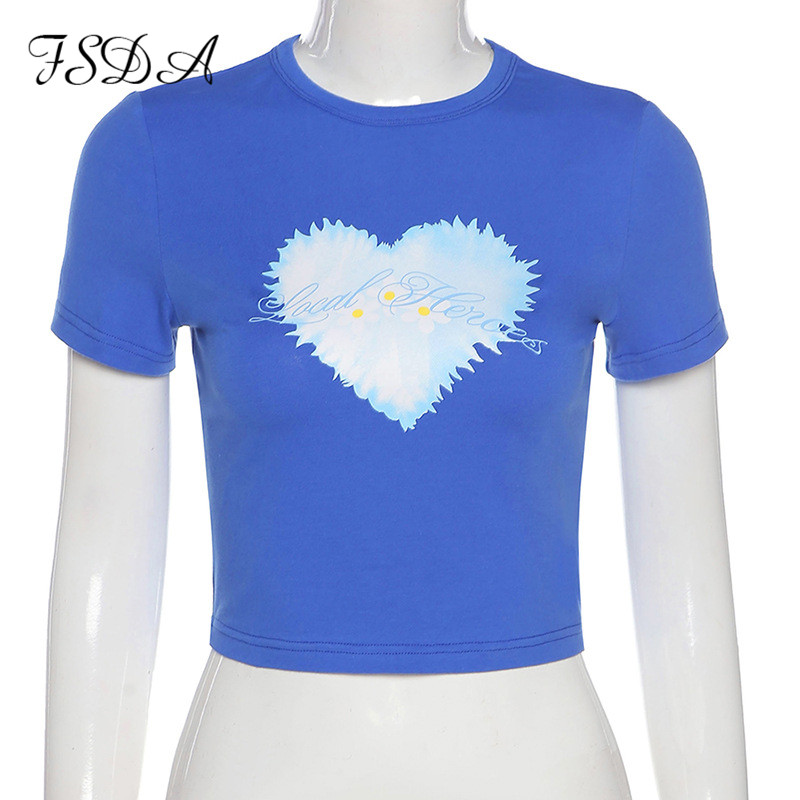 o neck heatr print crop women blue short sleeve 2021 summer basic t shirts y2k casual fashion tee cute vintage 90shigh quality, White
o neck heatr print crop women blue short sleeve 2021 summer basic t shirts y2k casual fashion tee cute vintage 90shigh quality, White