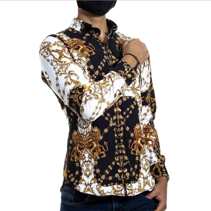 Autumn Chemisier Clothes new style men's printed shirt long sleeve fashion trend top Blusa Pattern Blouses, As picture
Autumn Chemisier Clothes new style men's printed shirt long sleeve fashion trend top Blusa Pattern Blouses, As picture
