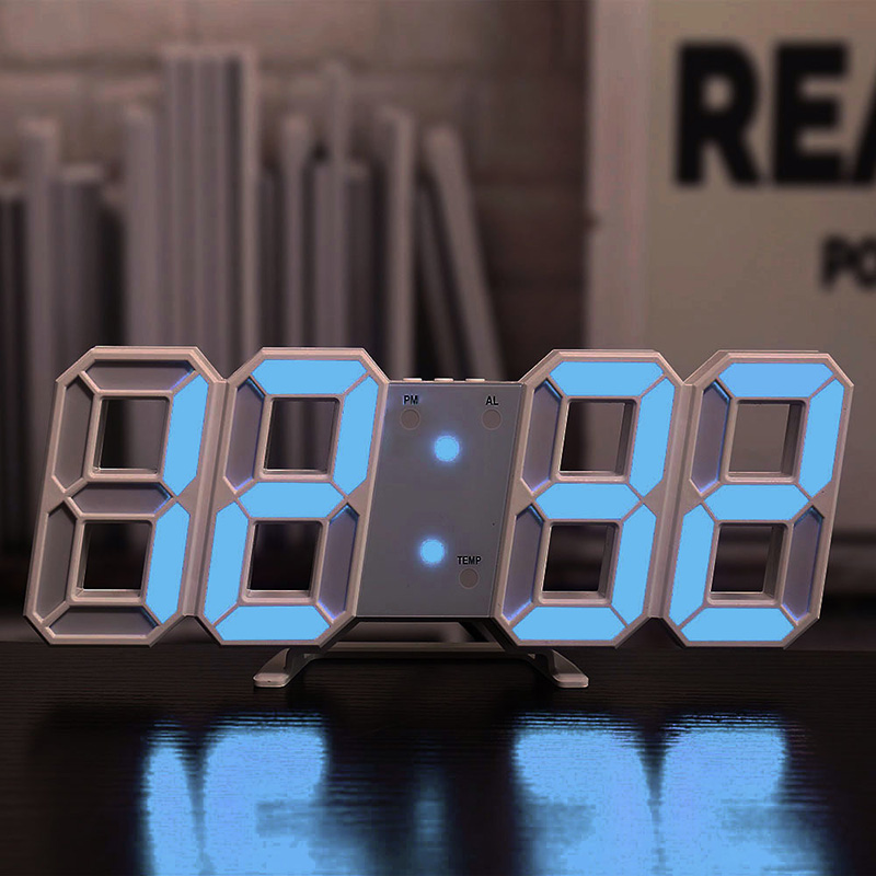 Modern Design 3D LED Wall Clock for Living Room Decor Digital Alarm Clocks Home Office Table Desk Night Display - view 9