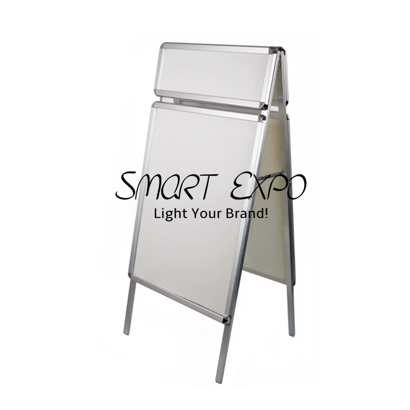 Advertising Display Poster Frames with Header Snap Open Sides