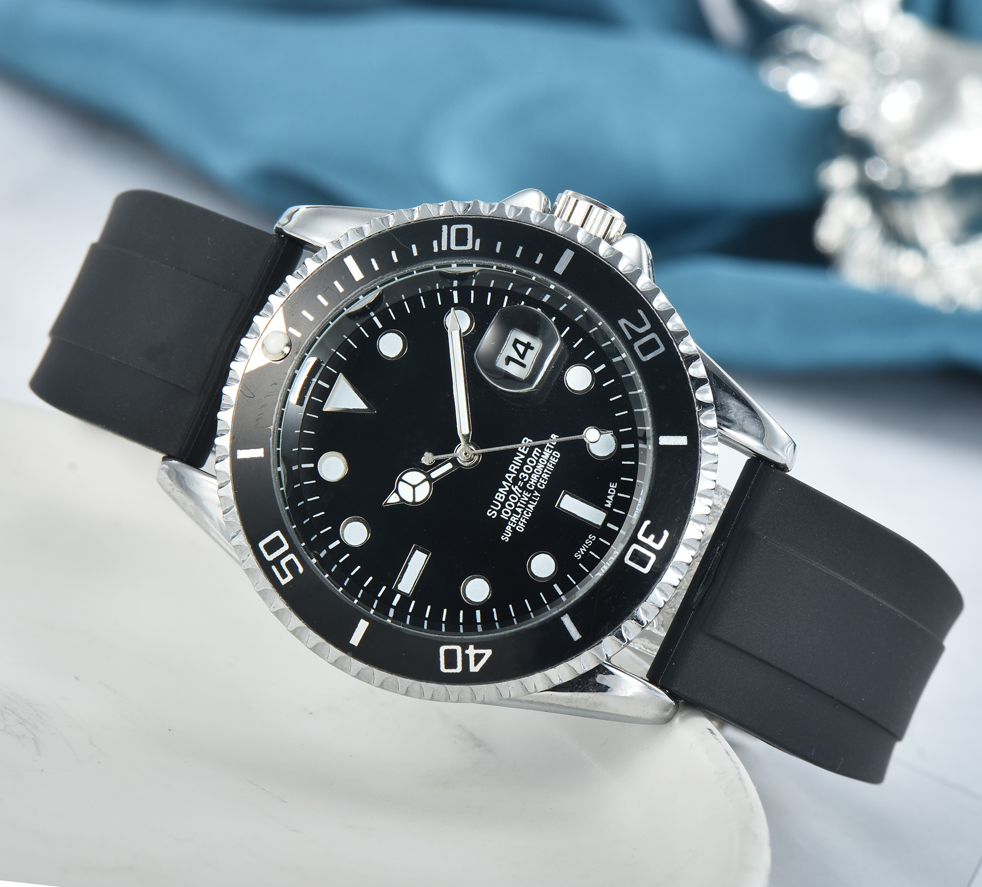 Wristwatch, master design, men's sports, ceramic watch ring, rose gold stainless steel case, rubber strap, folding buckle, wholesale and retail, Slivery;brown
Wristwatch, master design, men's sports, ceramic watch ring, rose gold stainless steel case, rubber strap, folding buckle, wholesale and retail, Slivery;brown