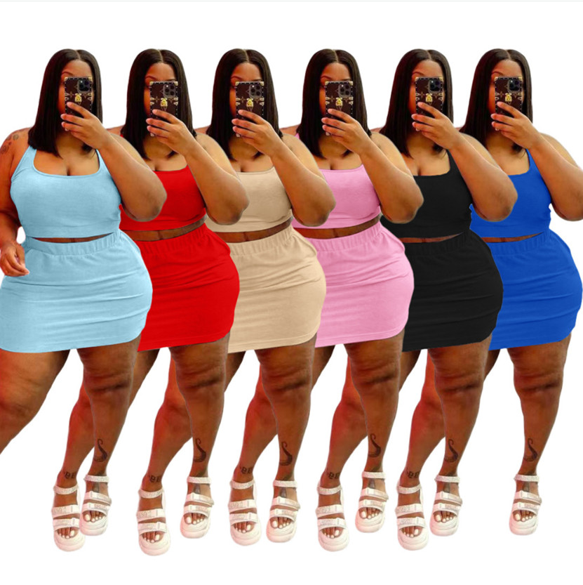 Women plus size dress sets 5XL solid color T shirt tank top+mini skirt two piece set sleeveless vest tops+miniskirt summer dresses suits SHIP 5340, Mix color
Women plus size dress sets 5XL solid color T shirt tank top+mini skirt two piece set sleeveless vest tops+miniskirt summer dresses suits SHIP 5340, Mix color