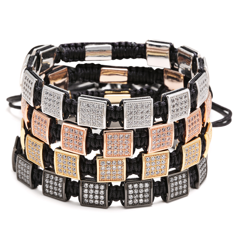 Zirconia Bracelets European American Men Bracelets,Famous Brand Bracelets,Pave Setting White CZ Beads Macrame Bracelets, Black
Zirconia Bracelets European American Men Bracelets,Famous Brand Bracelets,Pave Setting White CZ Beads Macrame Bracelets, Black
