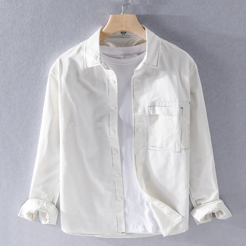 2021 Japanese Retro Style Long Sleeve Cotton Pure Male Fashion Simple Solid Shirts for Comfortable Men's Shirt Yhmv, White
2021 Japanese Retro Style Long Sleeve Cotton Pure Male Fashion Simple Solid Shirts for Comfortable Men's Shirt Yhmv, White