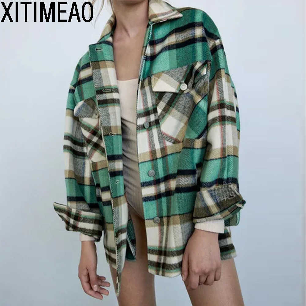 ZA Women Fashion Oversized Plaid Jacket Coat Vintage Long Sleeve Pockets Female Outerwear Chic Tops 210604, Brown
ZA Women Fashion Oversized Plaid Jacket Coat Vintage Long Sleeve Pockets Female Outerwear Chic Tops 210604, Brown
