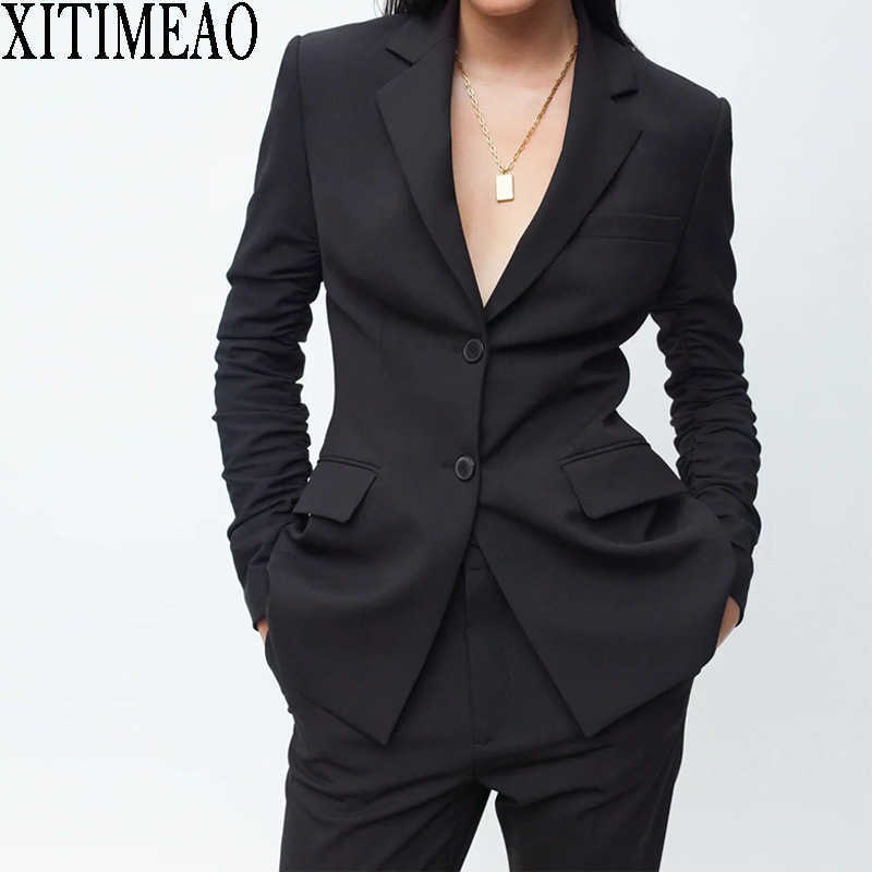 ZA Women Blazer Coats Long Sleeves Single Breasted Slim Casual Suits Black Jackets Lady Tops 210602
ZA Women Blazer Coats Long Sleeves Single Breasted Slim Casual Suits Black Jackets Lady Tops 210602