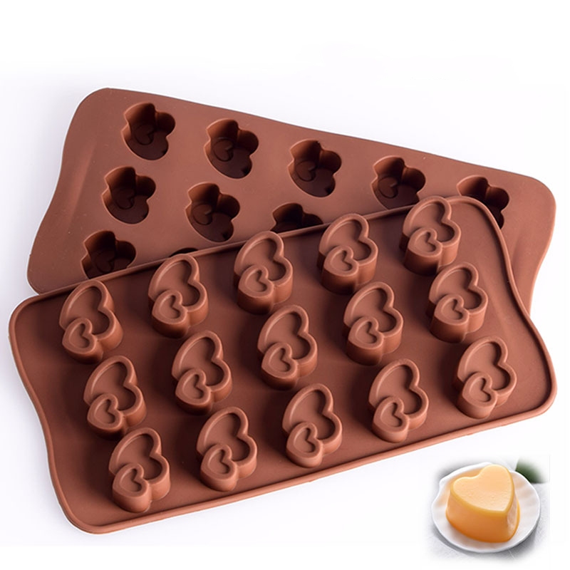 15 Cavity Double Heart Silicone Jelly Moulds Fifteen Holes Ice Cube Tray Heat Resistance Baking Kitchen Chocolate Molds
15 Cavity Double Heart Silicone Jelly Moulds Fifteen Holes Ice Cube Tray Heat Resistance Baking Kitchen Chocolate Molds