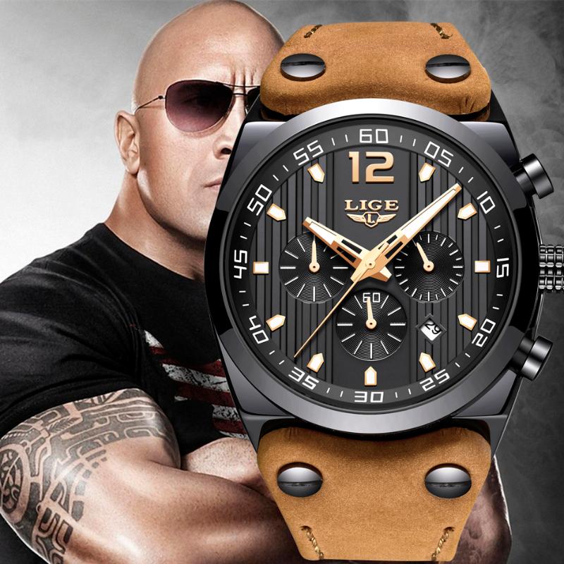 Wristwatches Reloje 2021 LIGE Top Brand Men's Chronograph Analog Quartz Watch Date Luminous Waterproof Blue Leather Strap Wristswatch For Ma, Black gold
Wristwatches Reloje 2021 LIGE Top Brand Men's Chronograph Analog Quartz Watch Date Luminous Waterproof Blue Leather Strap Wristswatch For Ma, Black gold