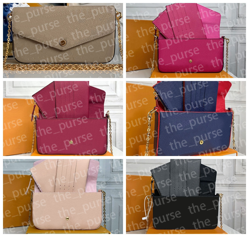 Genuine Leather Women Clutch Bags With Gold Chain Removerble Zippy Pocket 3 in 1 Felicie Purses Sold w Box
Genuine Leather Women Clutch Bags With Gold Chain Removerble Zippy Pocket 3 in 1 Felicie Purses Sold w Box