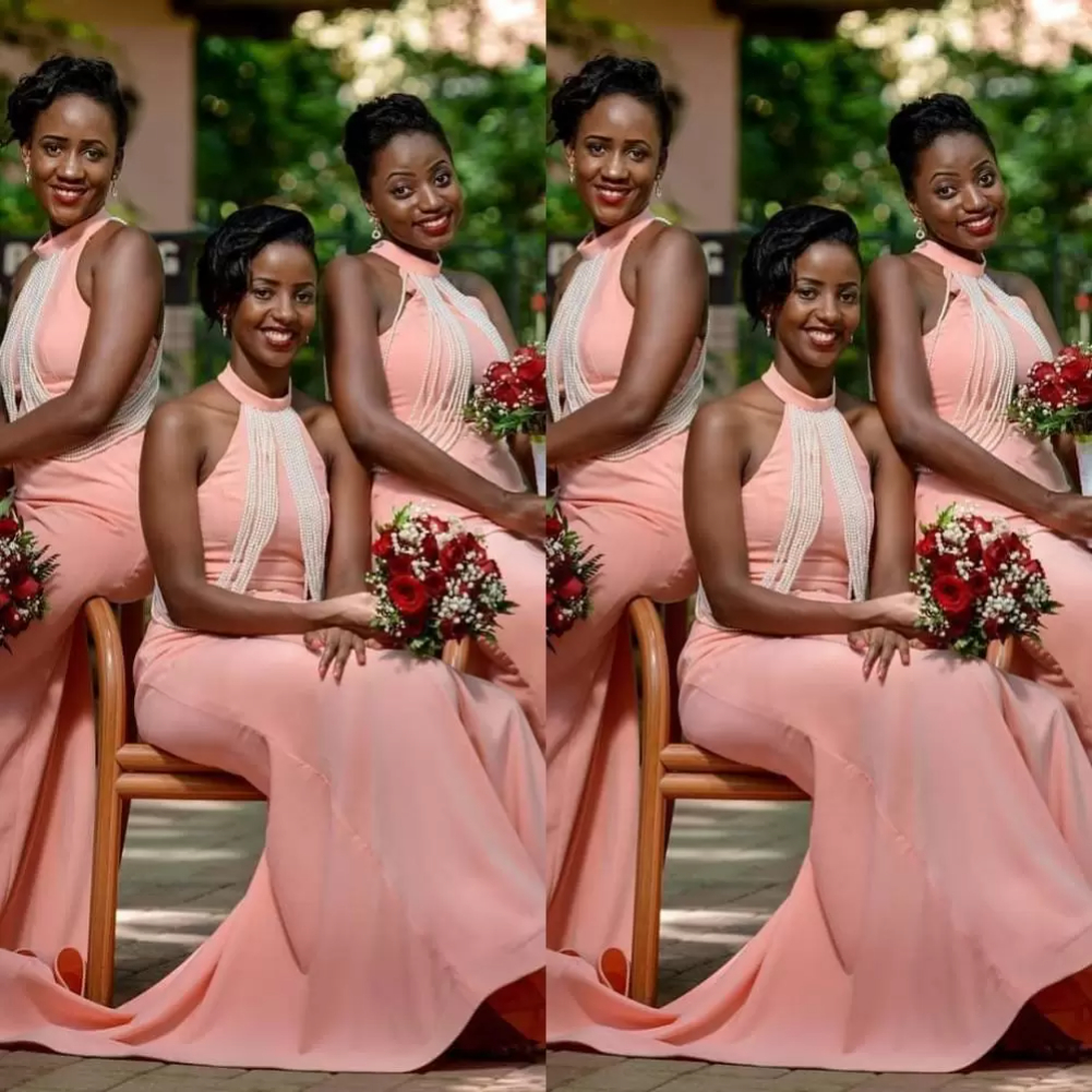 2022 New Year's African Blush Pink Mermaid Bridesmaid Dresses Wedding Guest Dress Pearls Halter Neck Pearls Floor Length Plus Size Maid, White;pink
2022 New Year's African Blush Pink Mermaid Bridesmaid Dresses Wedding Guest Dress Pearls Halter Neck Pearls Floor Length Plus Size Maid, White;pink