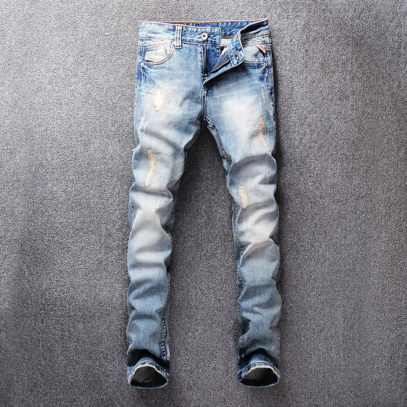 2021 New Italian Style Fashion Light Blue Slim Fit Ripped Men Patch Embroidery Denim Pants Streetwear Hip Hop Jeans Homme Bgi9, Light blue color
2021 New Italian Style Fashion Light Blue Slim Fit Ripped Men Patch Embroidery Denim Pants Streetwear Hip Hop Jeans Homme Bgi9, Light blue color