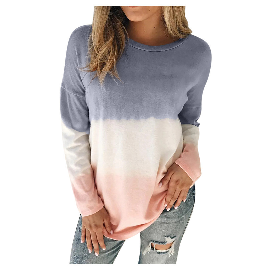 Women Plus Size S-5XL Tie-Dye Printed Gradient Hoodies Long Sleeve Sweatshirt Oversize Ladies Pullovers Warm Winter 7.27 201102